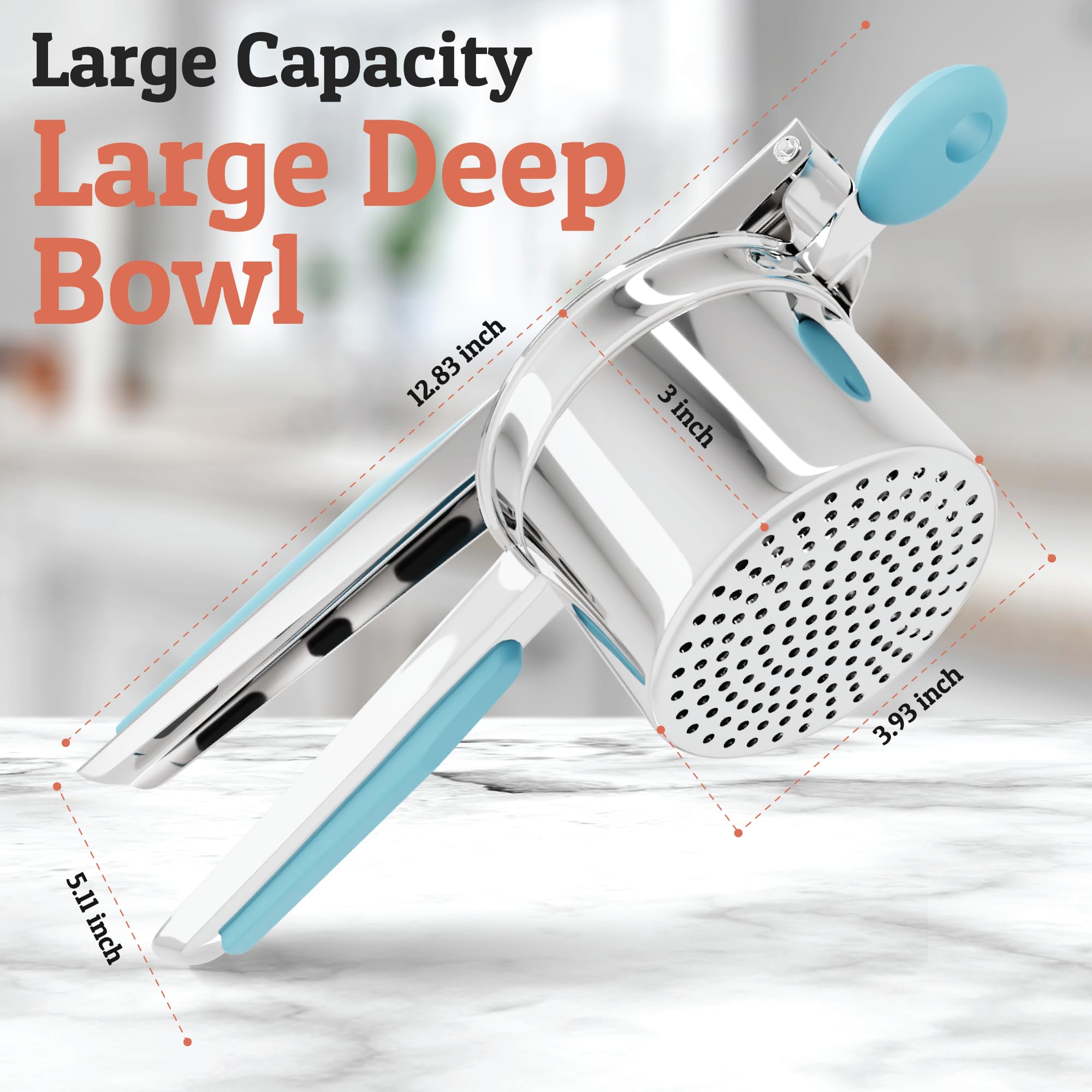 Compact storage design of PriorityChef potato ricer