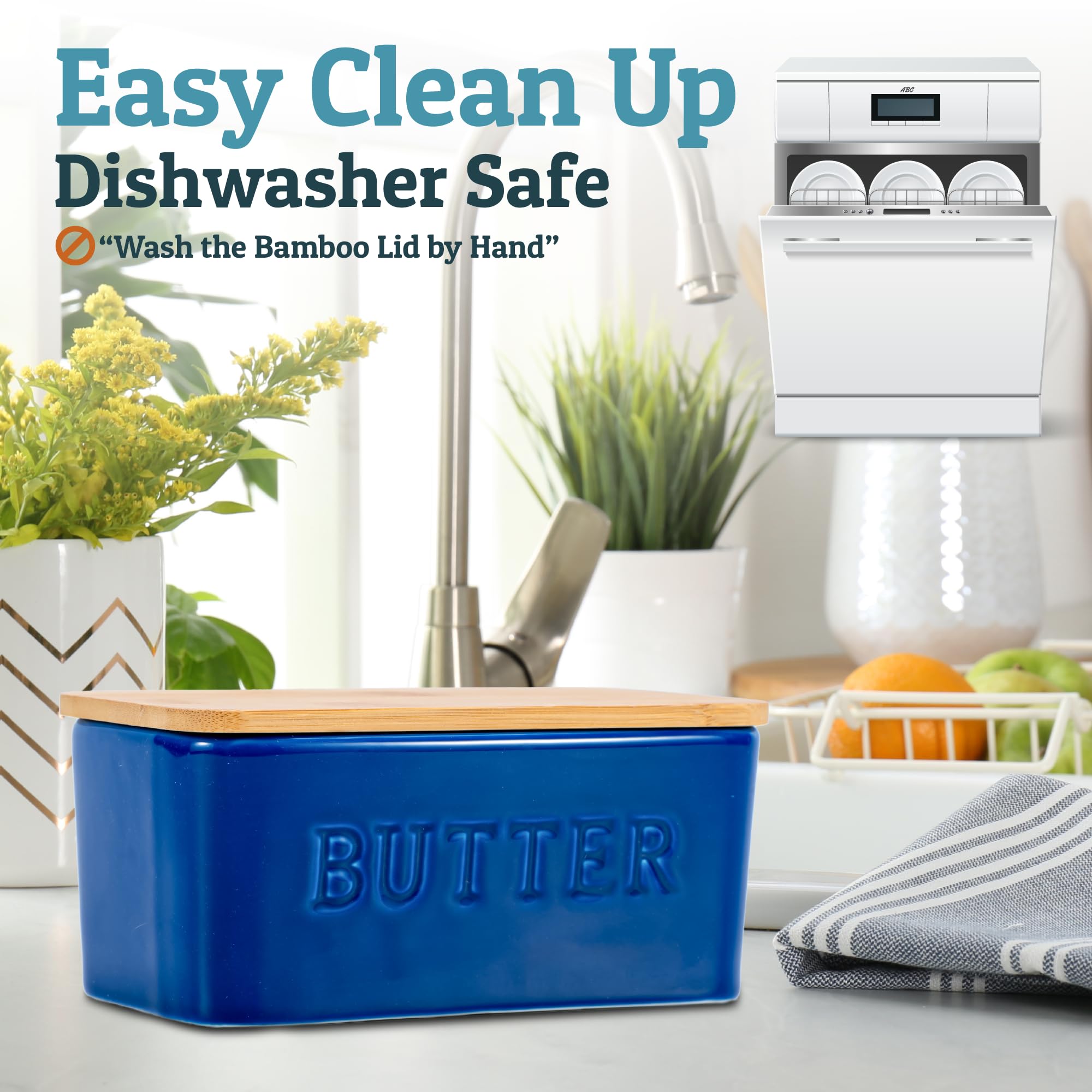 PriorityChef butter dish on a clean countertop in a modern kitchen