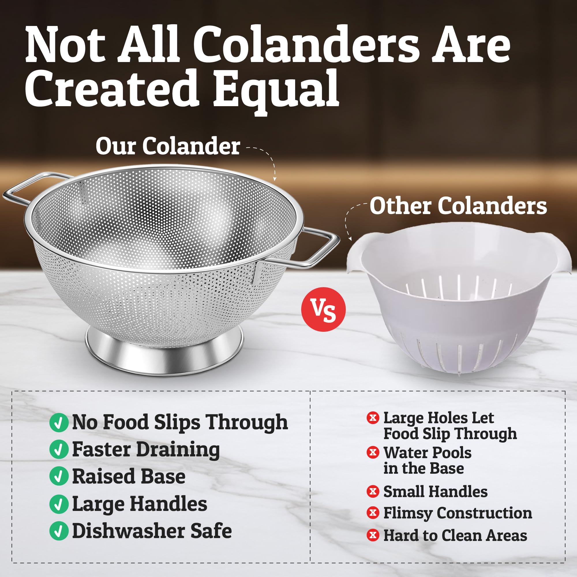 Priority Chef dishwasher-safe colander simplifies cleanup after meals