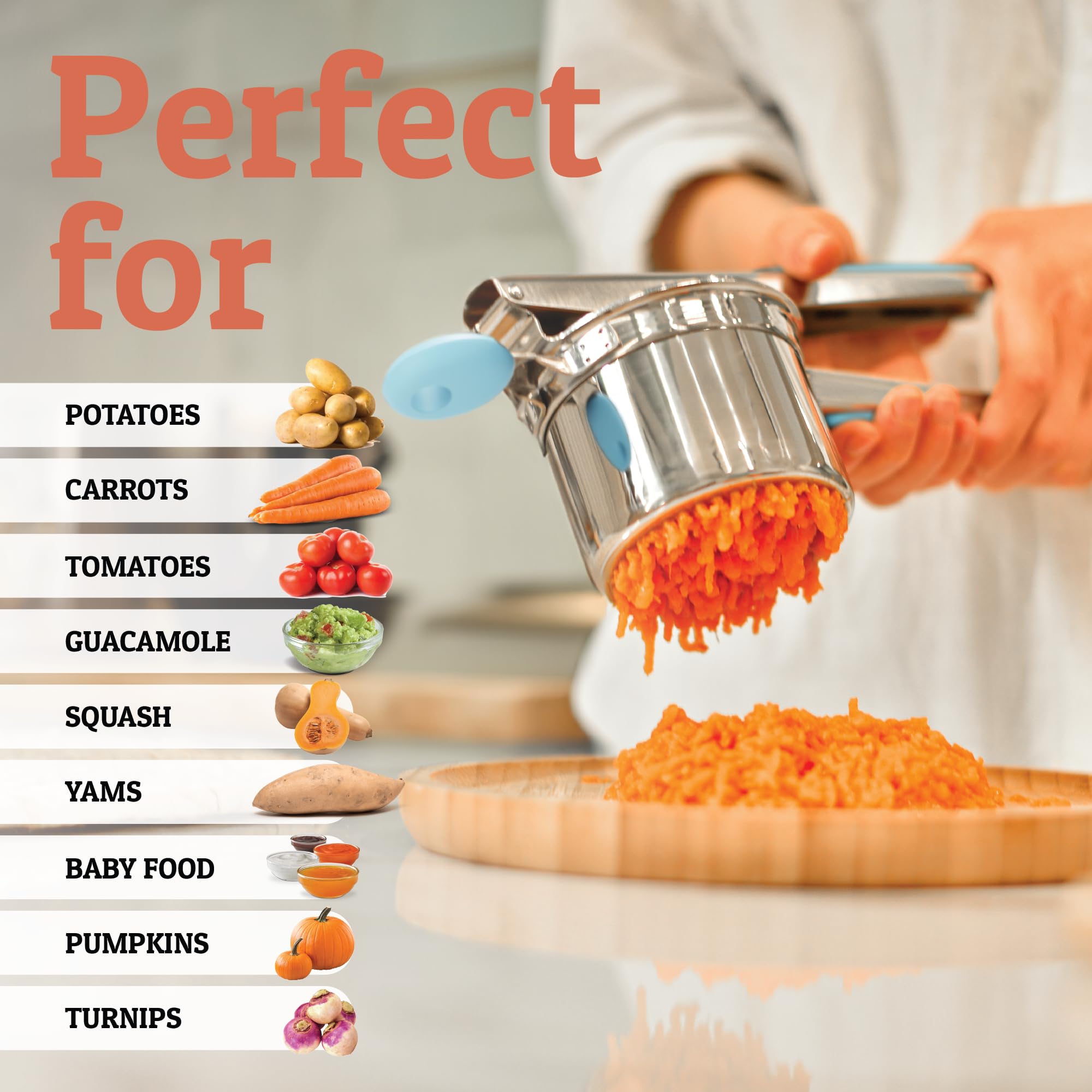 PriorityChef dishwasher-safe ricer simplifies cleanup after meal prep