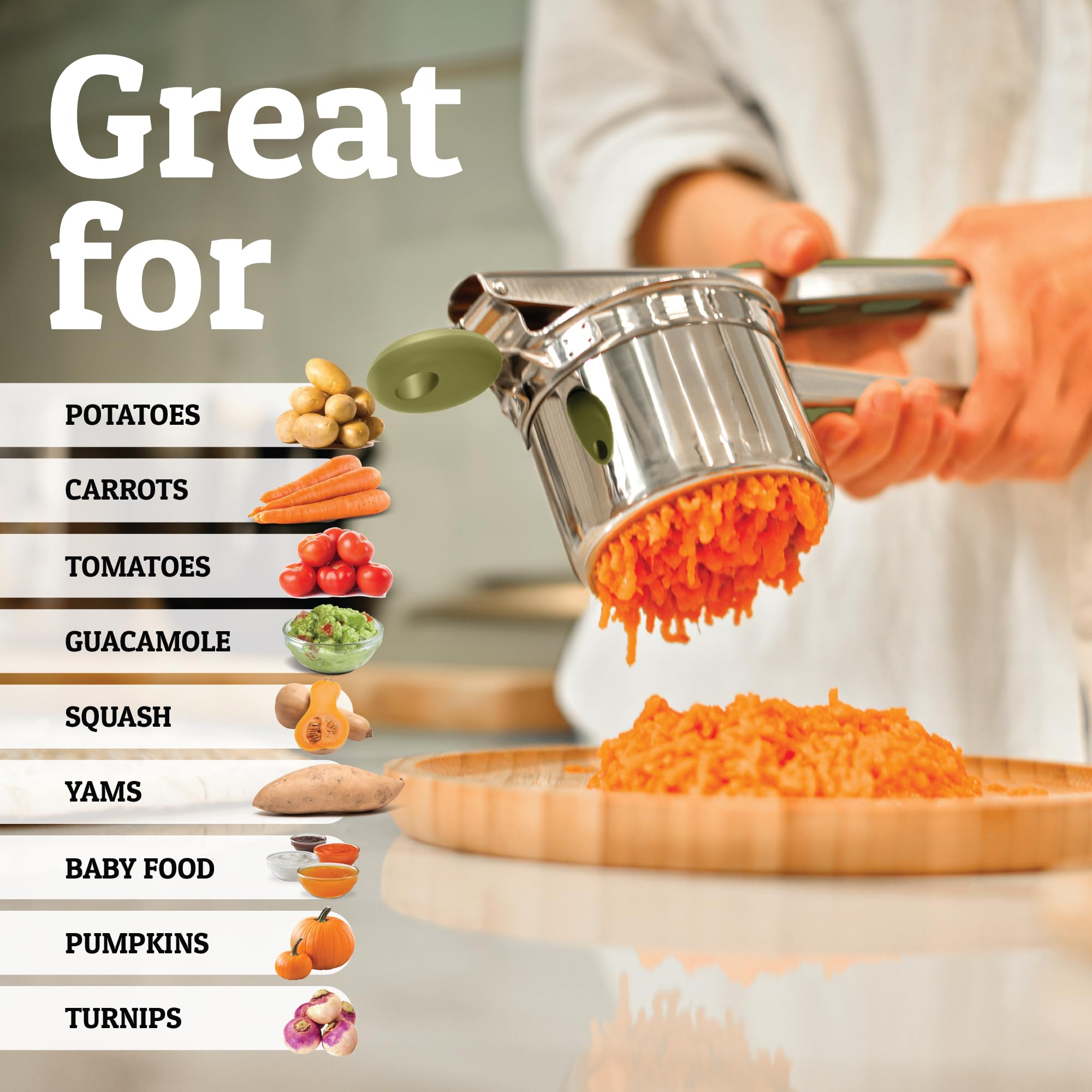 PriorityChef dishwasher-safe ricer designed for quick cleanup