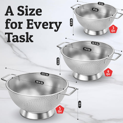 Priority Chef durable stainless steel construction resists bending and lasts through cooking
