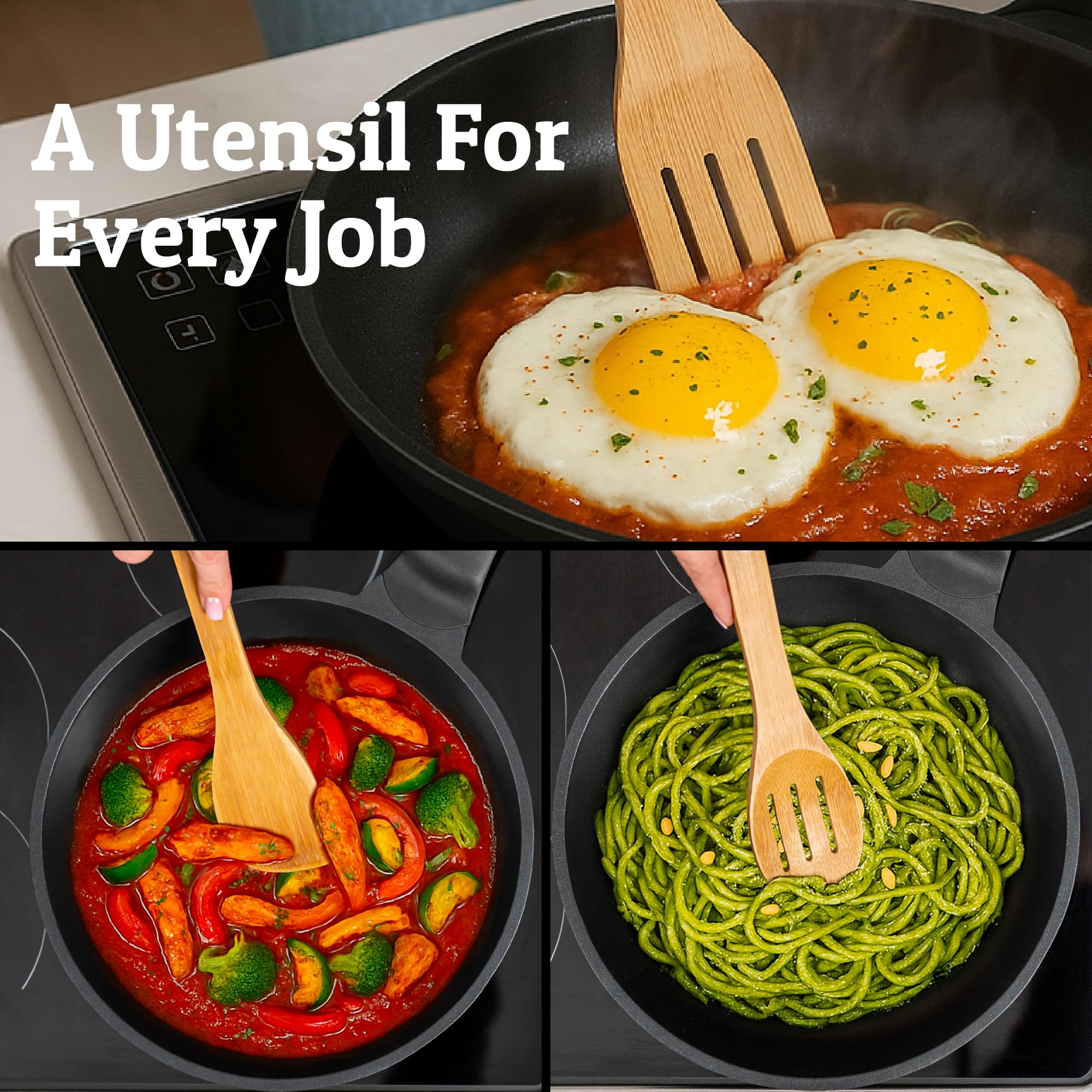 Priority Chef wooden utensils are easy to clean and stain resistant