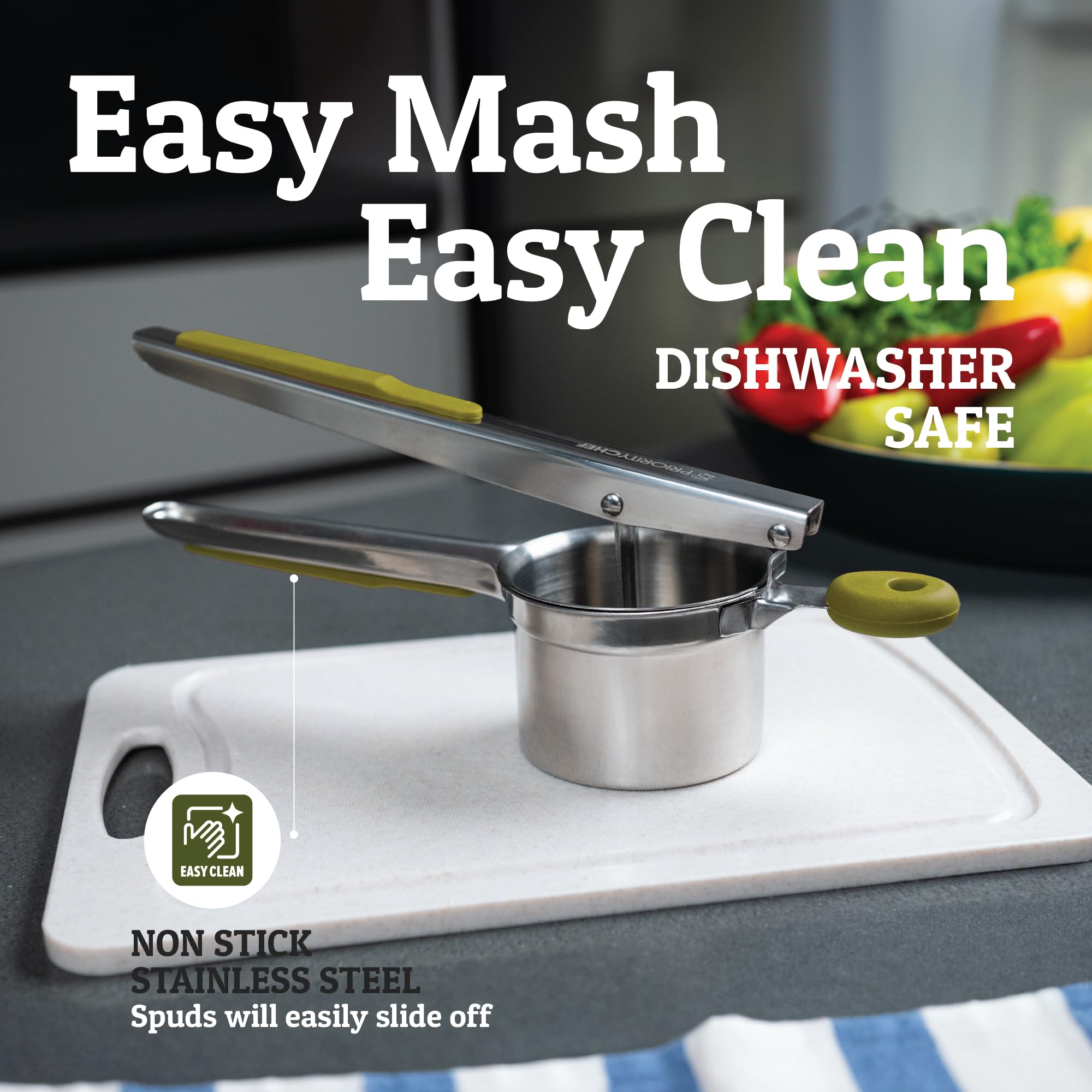 PriorityChef ergonomic design supports easy, fatigue-free ricing