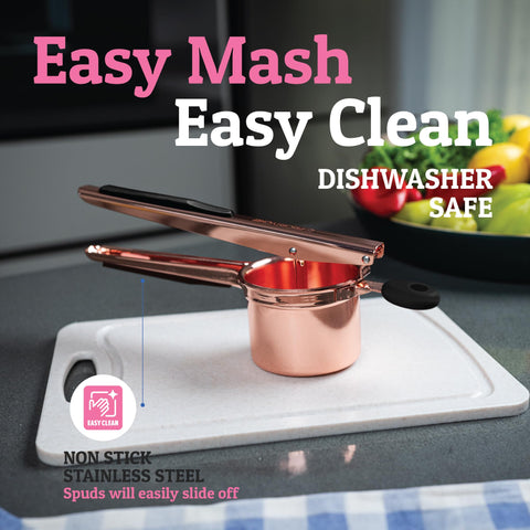 PriorityChef ricer in use mashing potatoes for fluffy results.