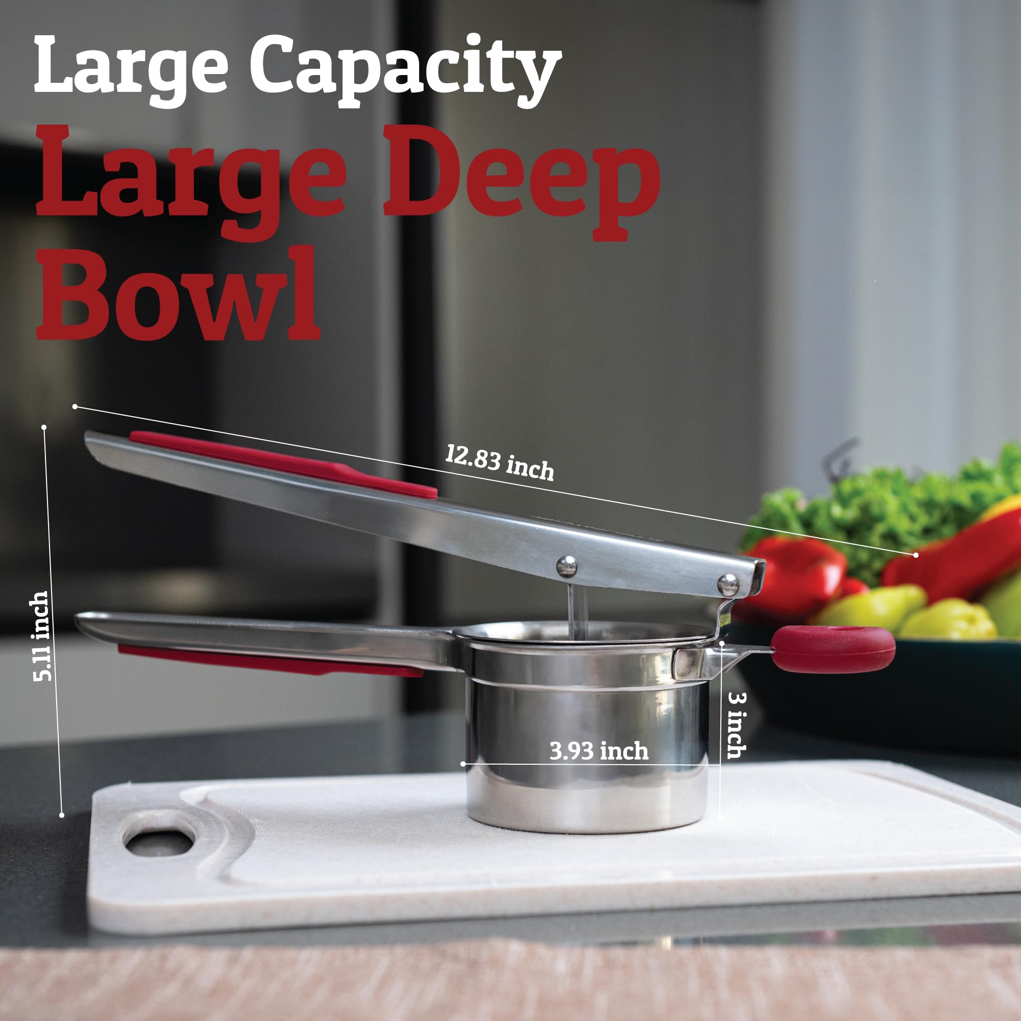 PriorityChef red finish product shot adds kitchen-ready style.
