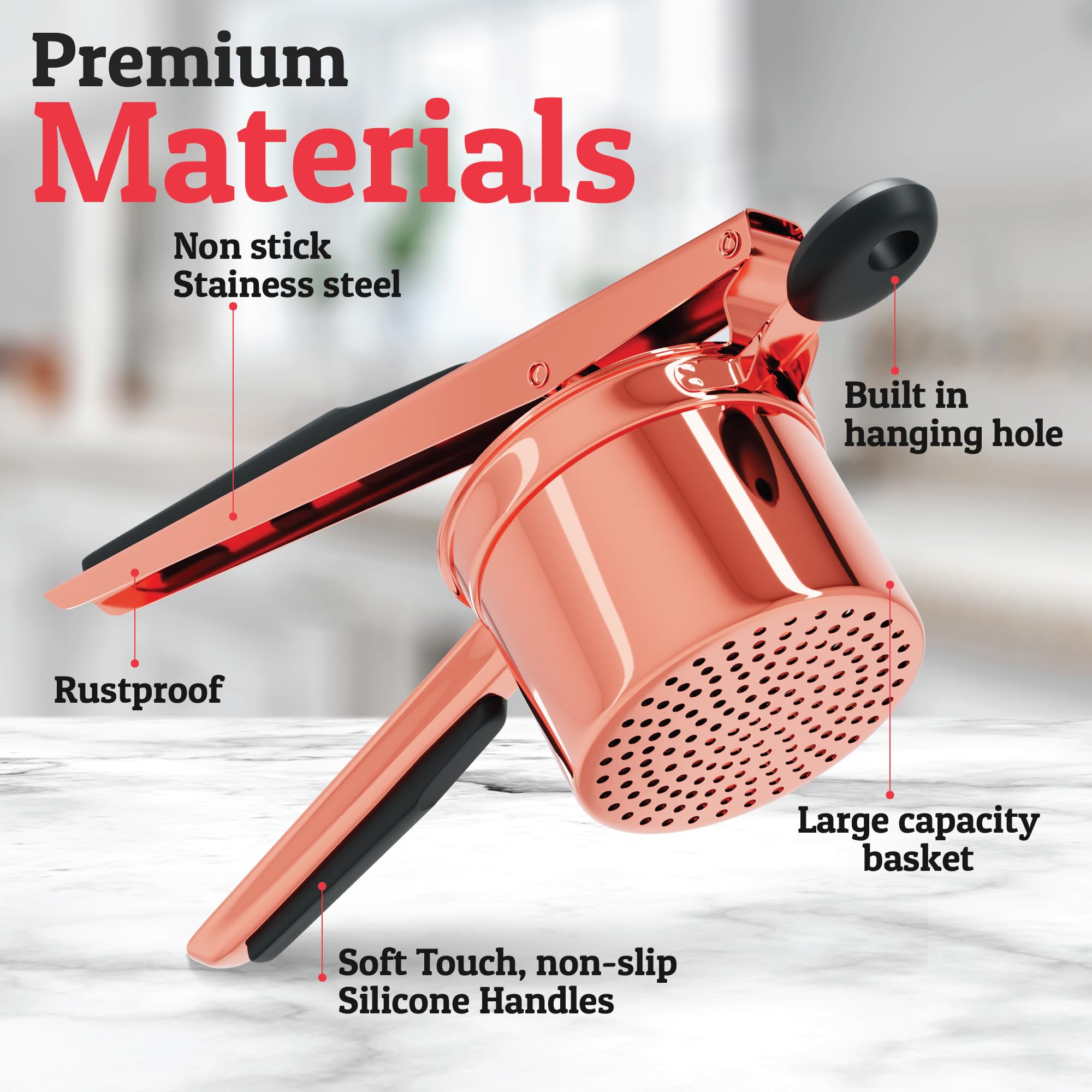 PriorityChef ergonomic handles close-up highlighting anti-slip grip for easy leverage.