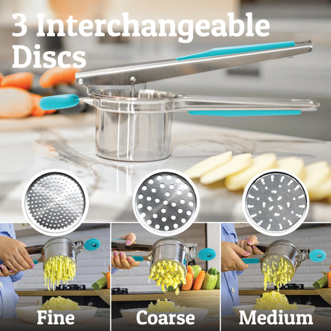 PriorityChef soft-touch ergonomic handles for comfortable ricing