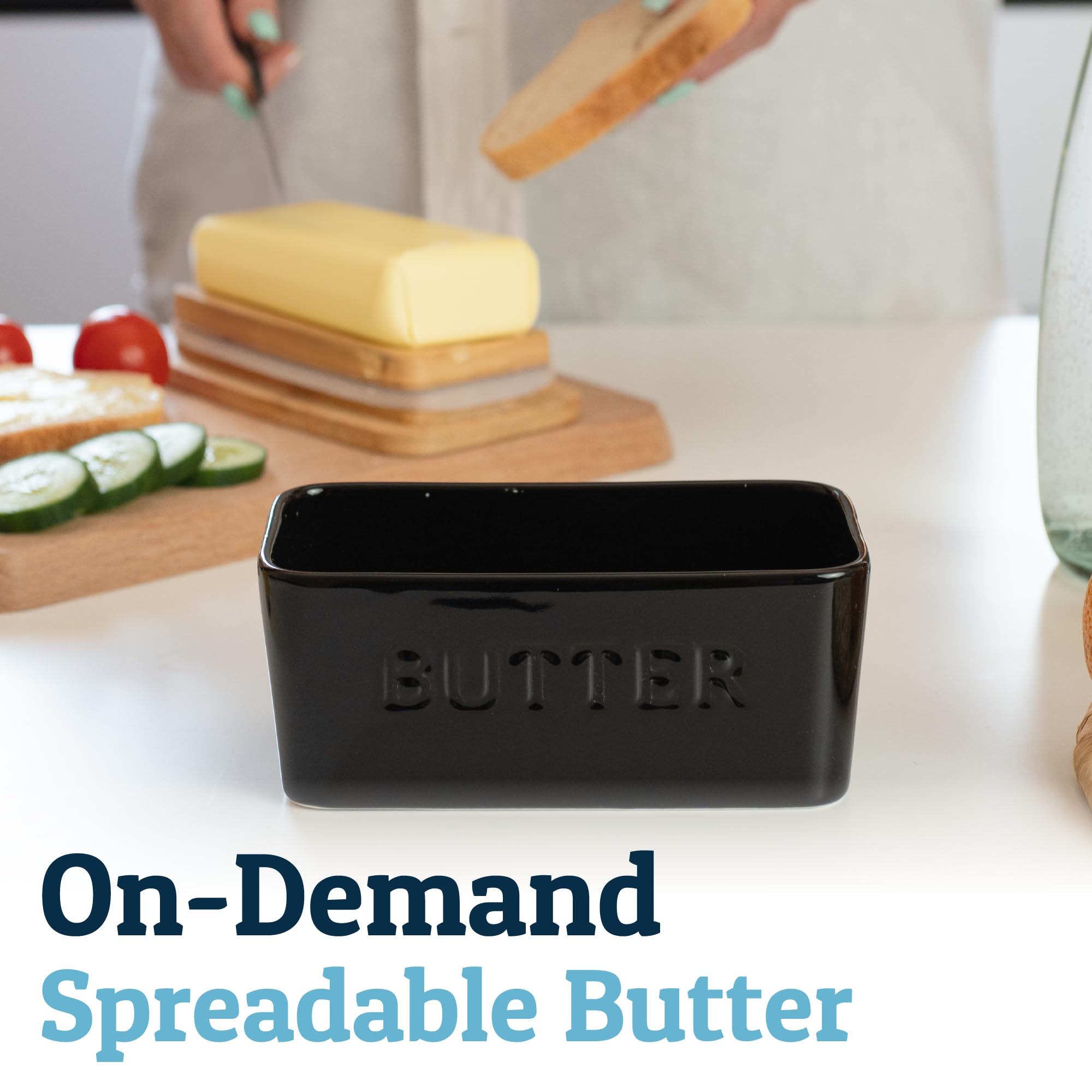 Priority Chef stylish countertop storage for butter and small kitchen essentials.
