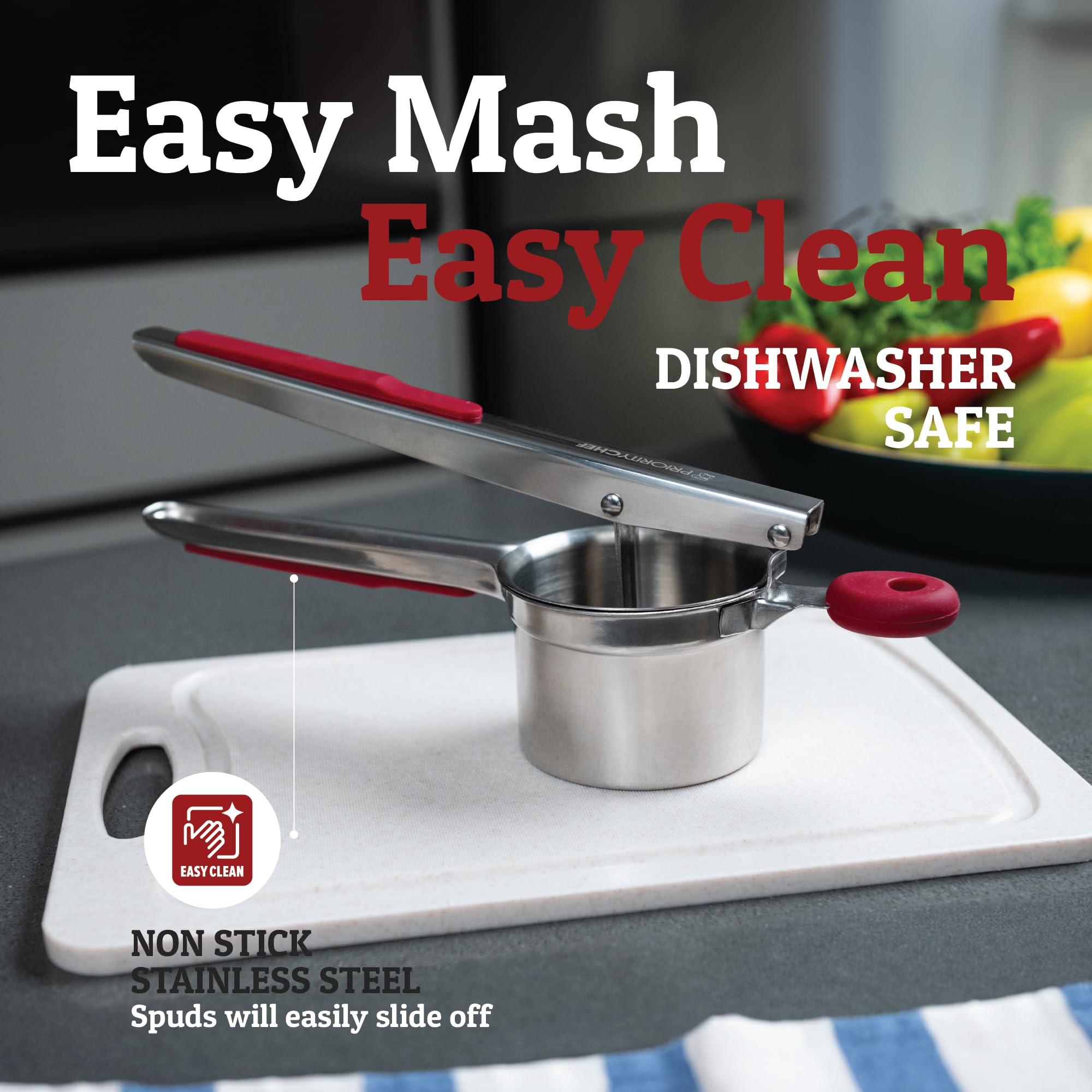 PriorityChef top rack dishwasher safe design simplifies cleanup.