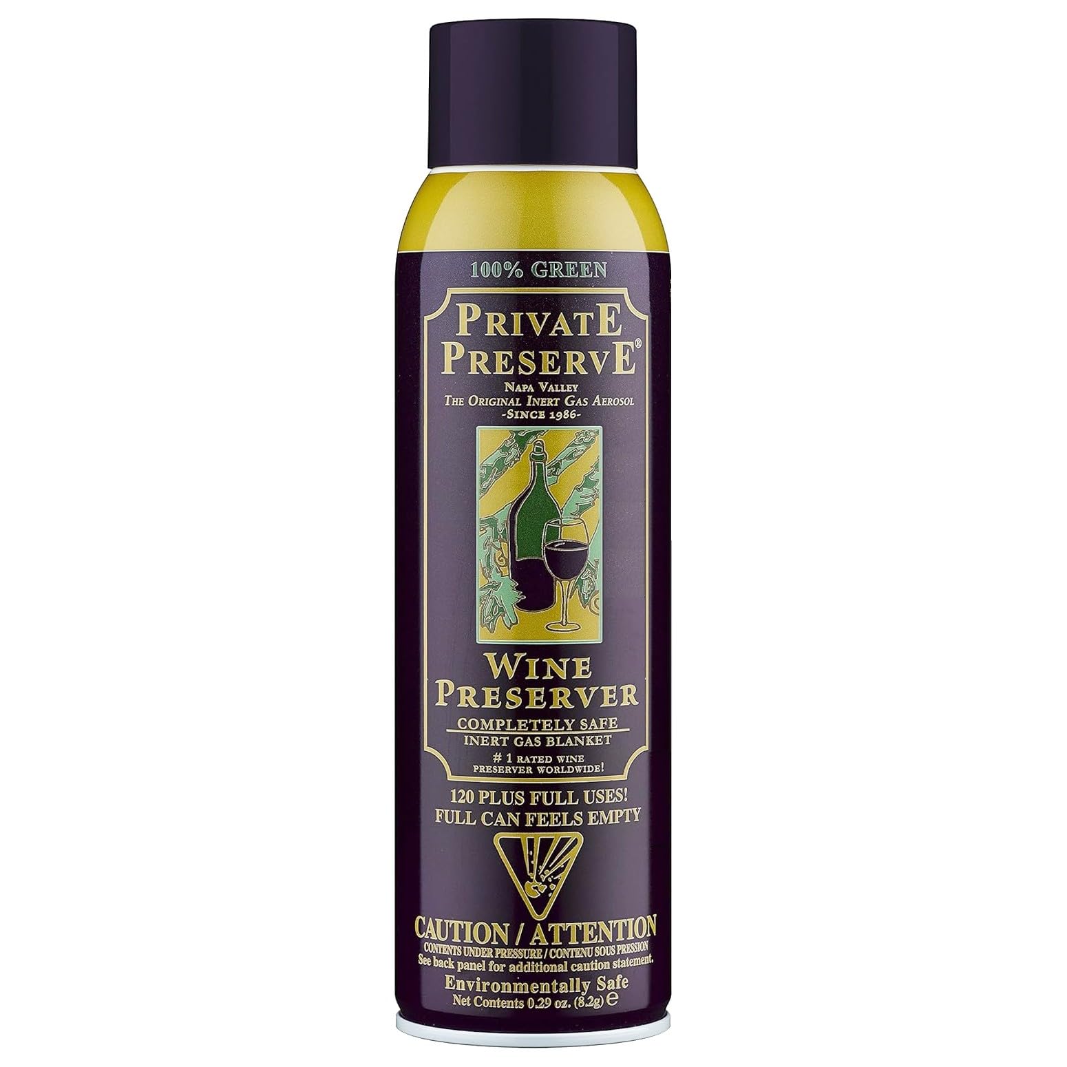 Private Preserve wine preservation can ready to displace oxygen from a bottle.