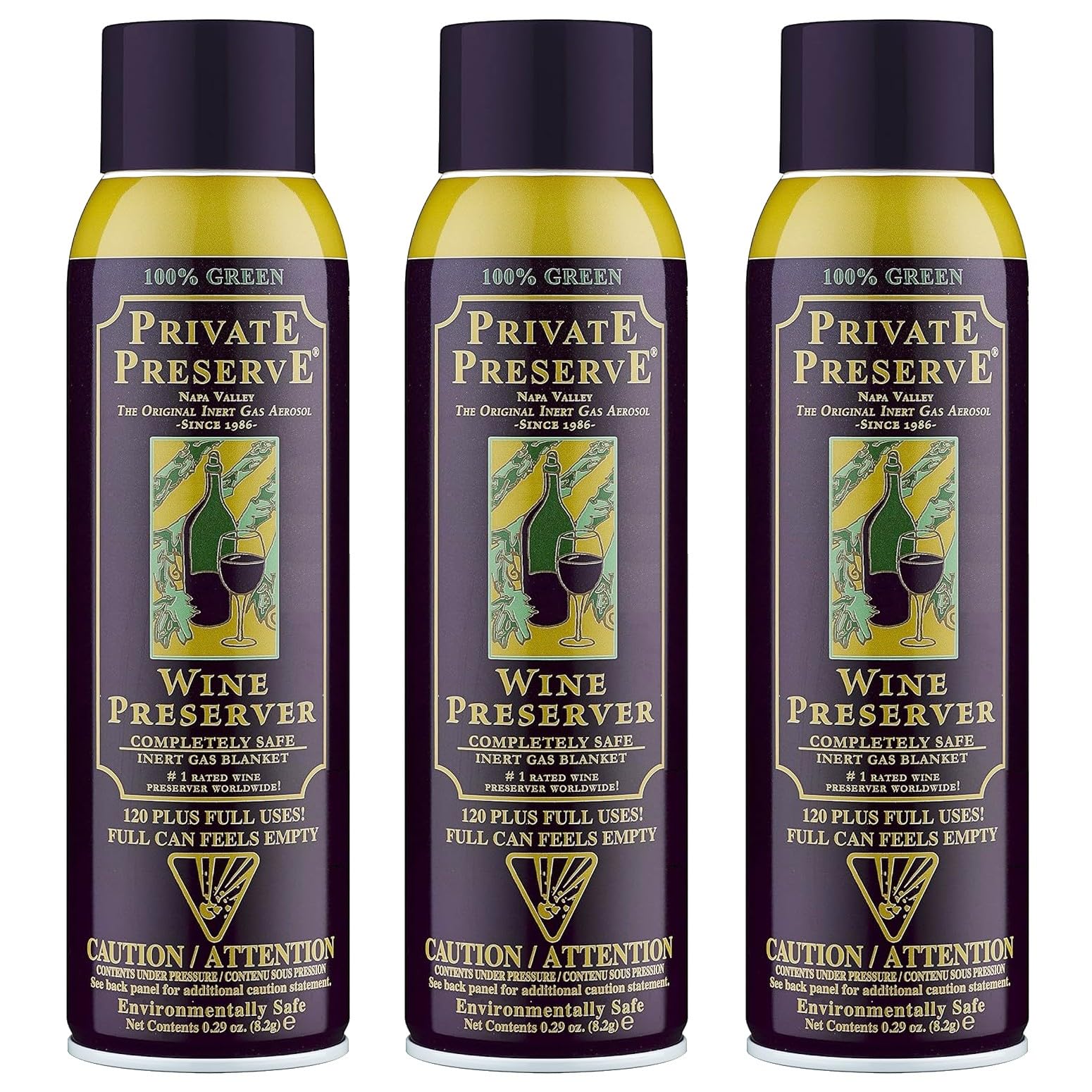 Private Preserve wine system 3-pack front view shows compact freshness tool for open bottles.