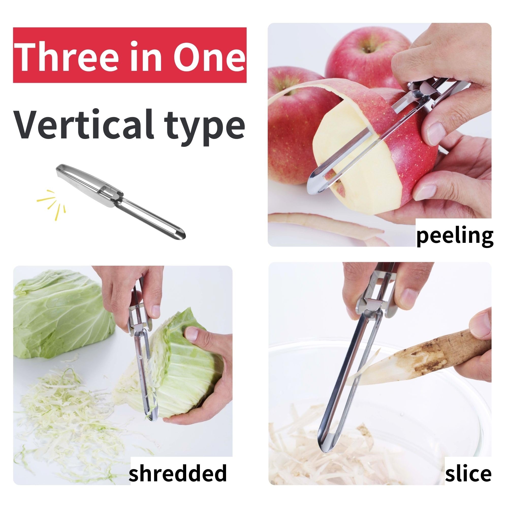Product of Gifu Japan long vegetable peeler with safety case for secure storage