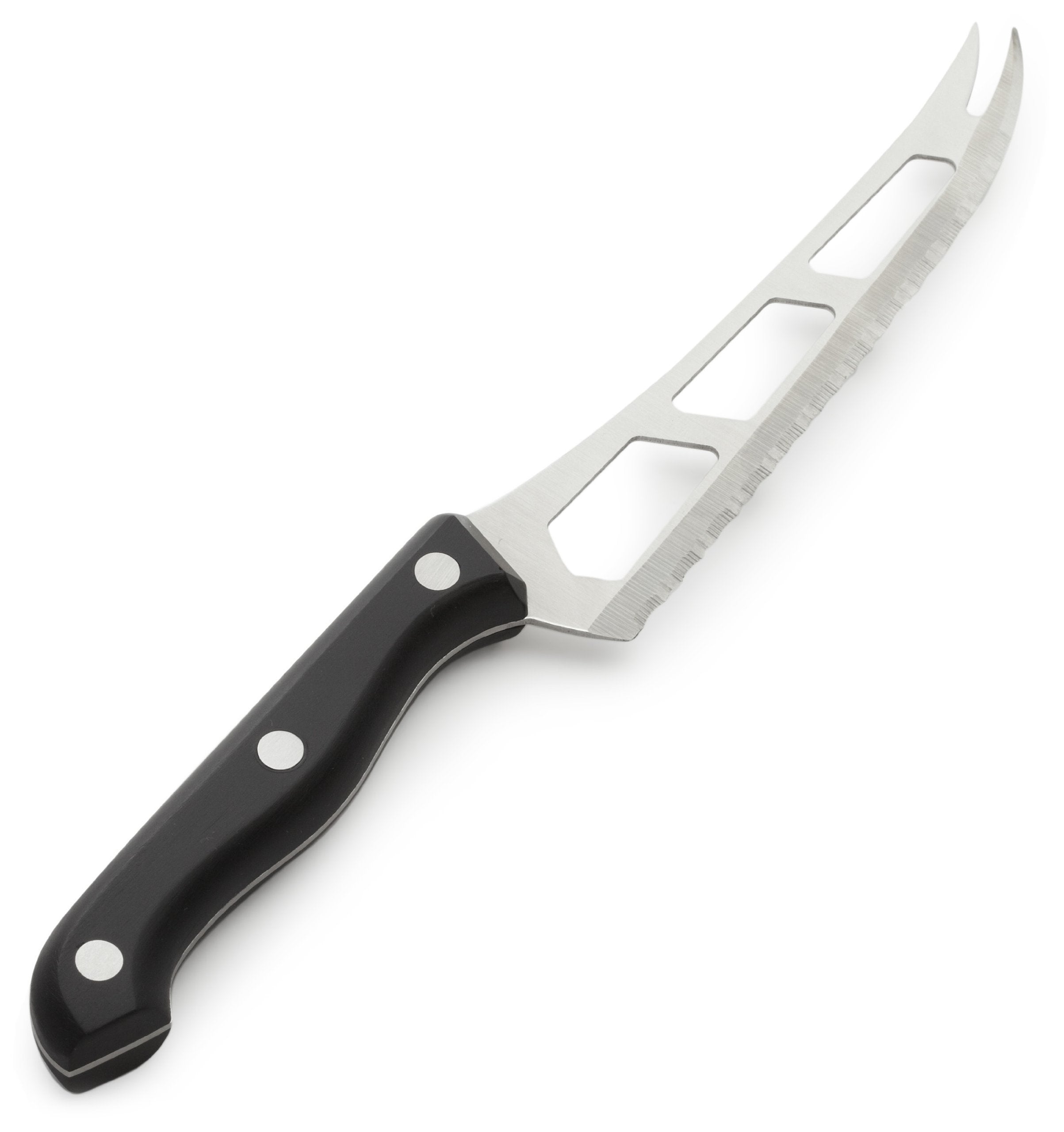 Prodyne CK-300 open-surface blade reduces friction for clean cheese slices.