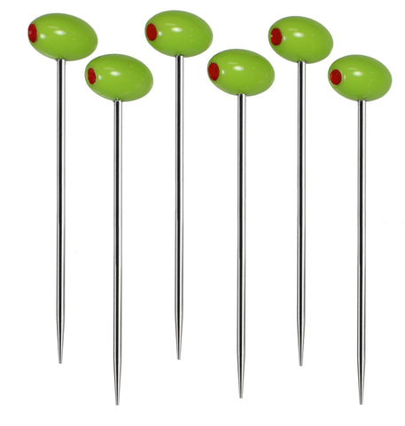 Prodyne cocktail picks showcase olives and other garnishes for drinks.