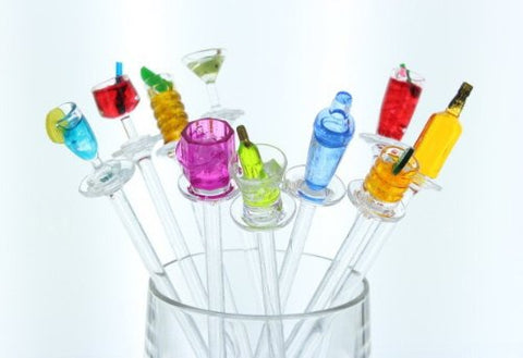 Prodyne Happy Hour Swizzle Sticks are 8 inches long for tall glasses