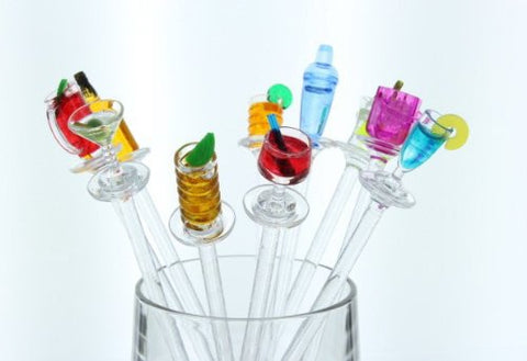 Prodyne Happy Hour Swizzle Sticks in assorted colors for colorful garnishes