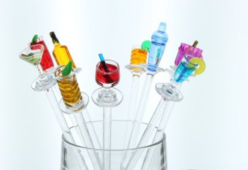 Prodyne Happy Hour Swizzle Sticks packaged in a clear tube box for gifting