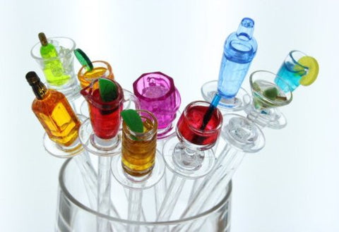 Prodyne Happy Hour Swizzle Sticks set includes 10 assorted sticks