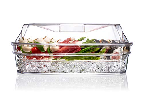 Prodyne Ice Party Platter ice tray inside preserves chill during gatherings