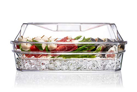 Prodyne Ice Party Platter ice tray inside preserves chill during gatherings
