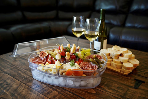 Prodyne Ice Party Platter nesting design stores compactly after use