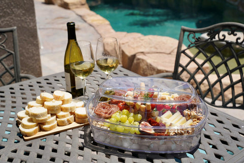 Prodyne Ice Party Platter outdoor entertaining keeps foods cool during mild weather