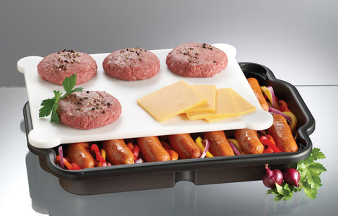 Prodyne Prep and Slice dishwasher-safe label on board and tray for quick cleanup