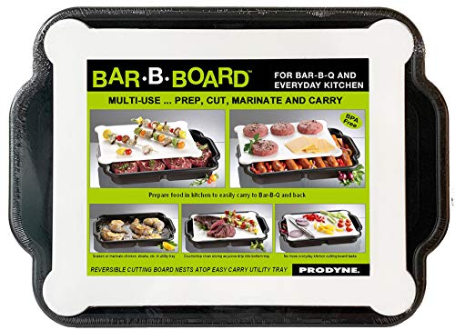 Prodyne Prep and Slice tray with meats demonstrates marinate and season space
