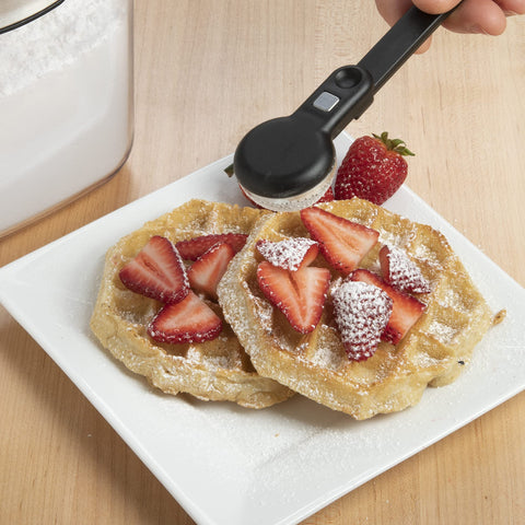 Progressive Powdered Sugar Keeper on-shelf storage keeps sugar within reach.