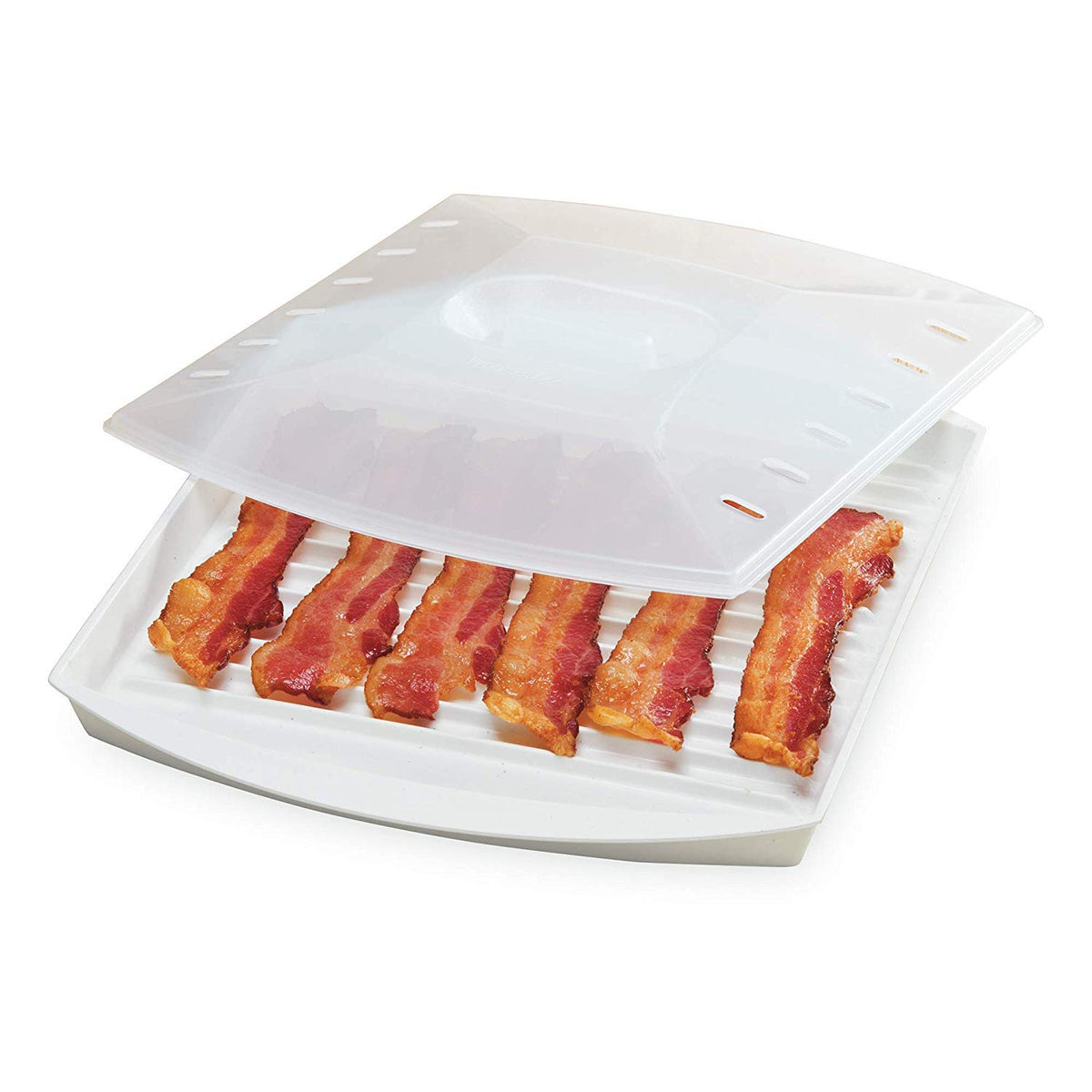 Progressive PrepSolutions bacon grill with vented lid for mess-free bacon.
