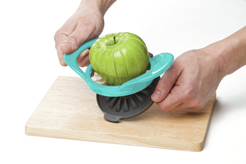 Progressive PrepWorks apple core feature streamlining fruit prep for lunches.