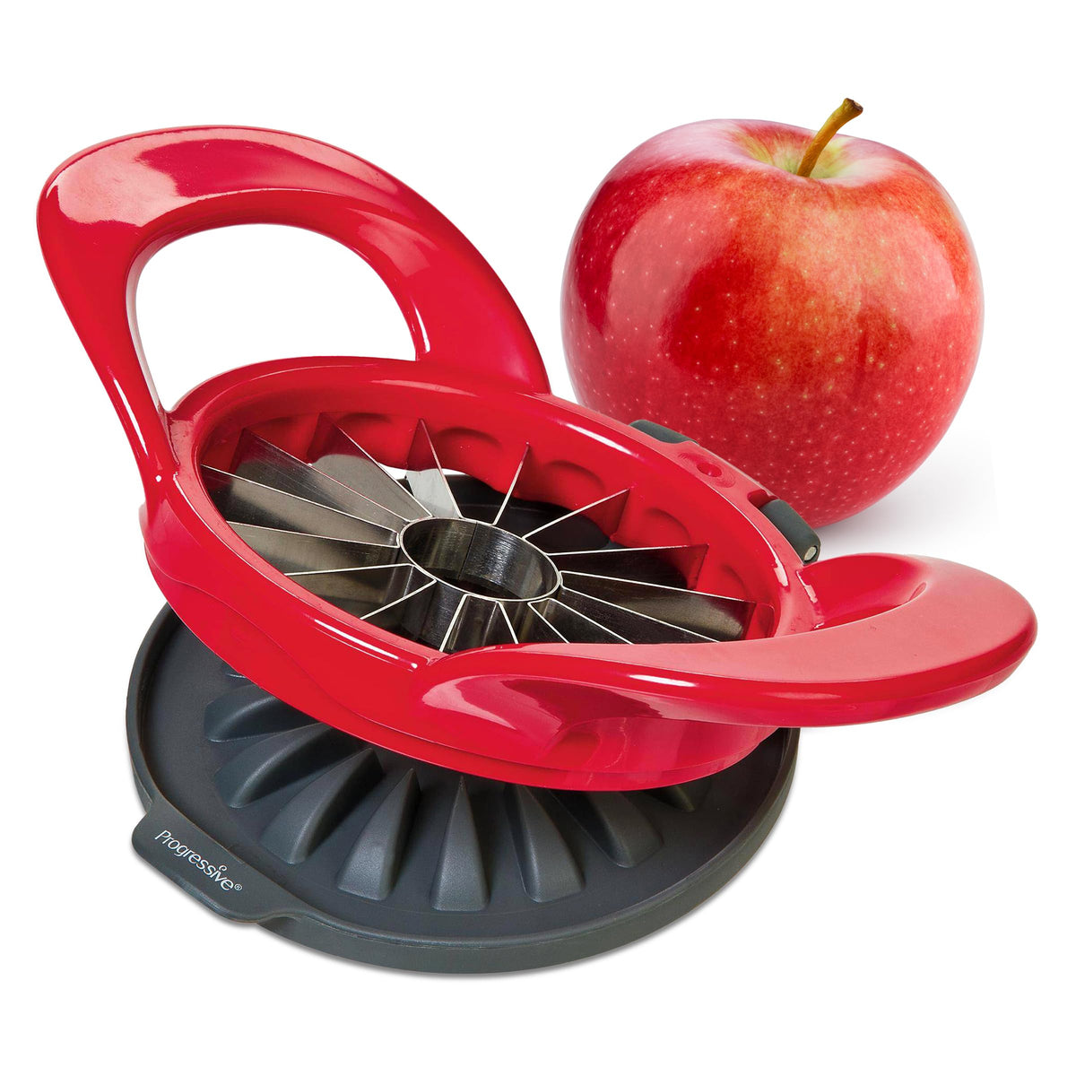 Progressive PrepWorks apple slicer 16 slices for quick, even portions.