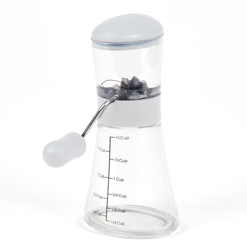 Progressive Prepworks Nut Chopper base with measurements for precise portions.
