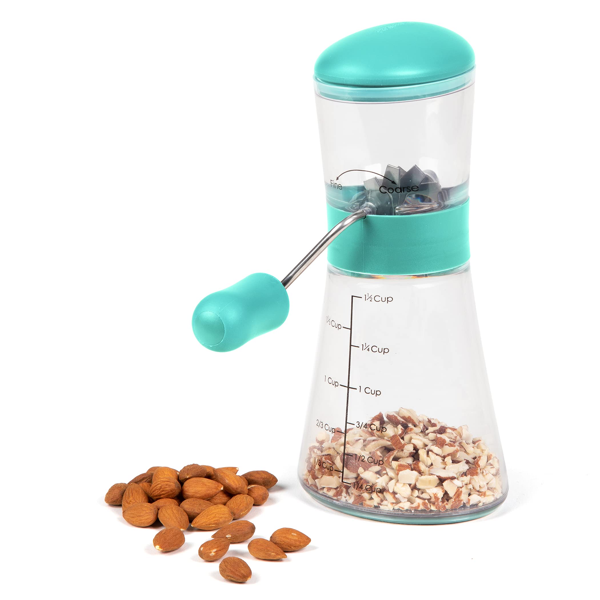 Progressive Prepworks Nut Chopper with dome lid for easy, mess-free grinding.