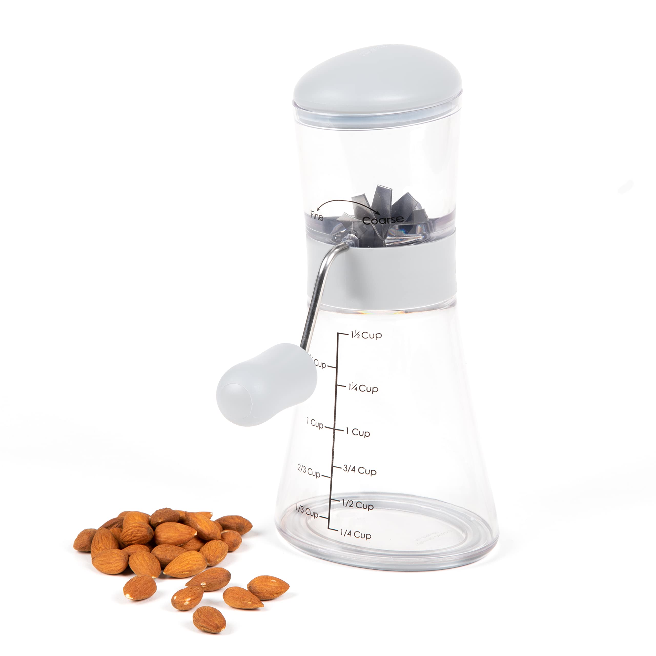 Progressive Prepworks Nut Chopper removable base for direct topping over food.