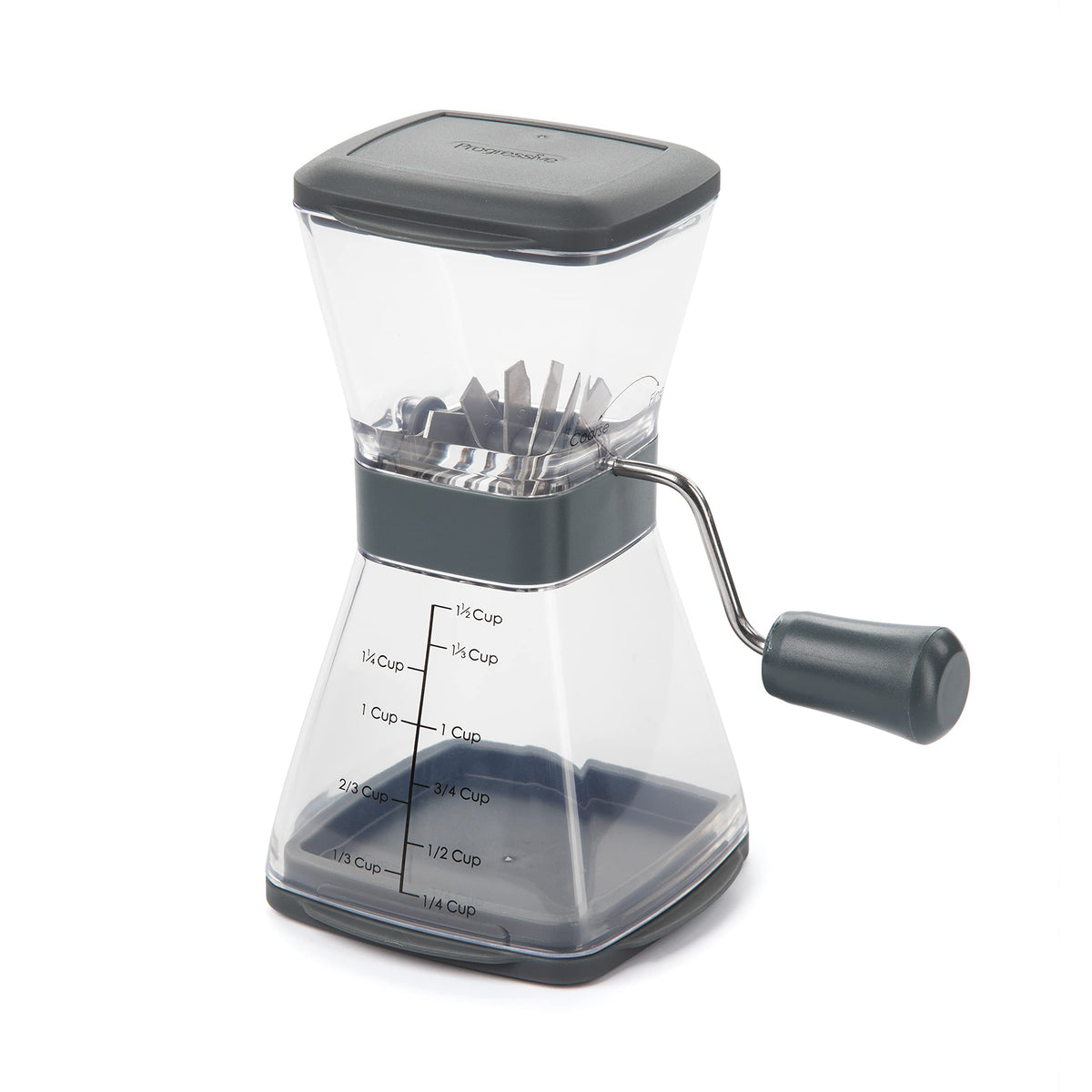 Progressive Prepworks Nut Chopper top view with hinged lid for easy filling