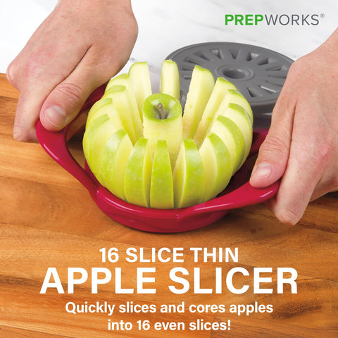 Progressive PrepWorks safety cover attached protects fingers during slicing.