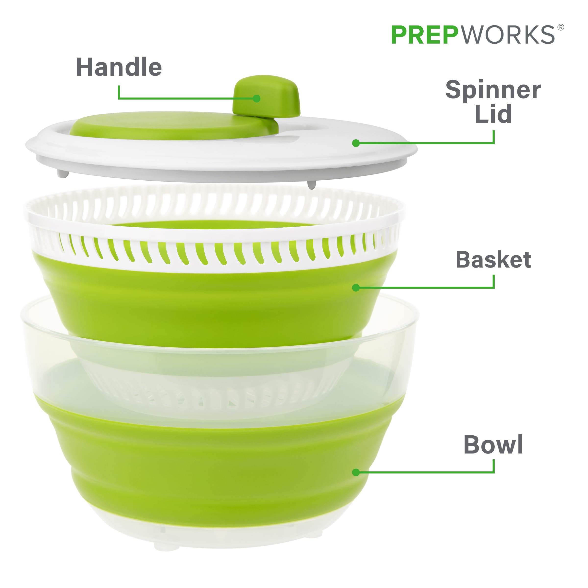 Progressive PrepWorks 3 Qt capacity fits generous portions of greens.