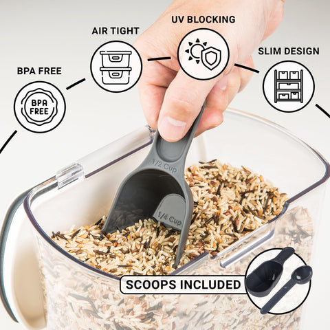 Progressive ProKeeper powdered sugar keeper with leveling bar and dusting tool