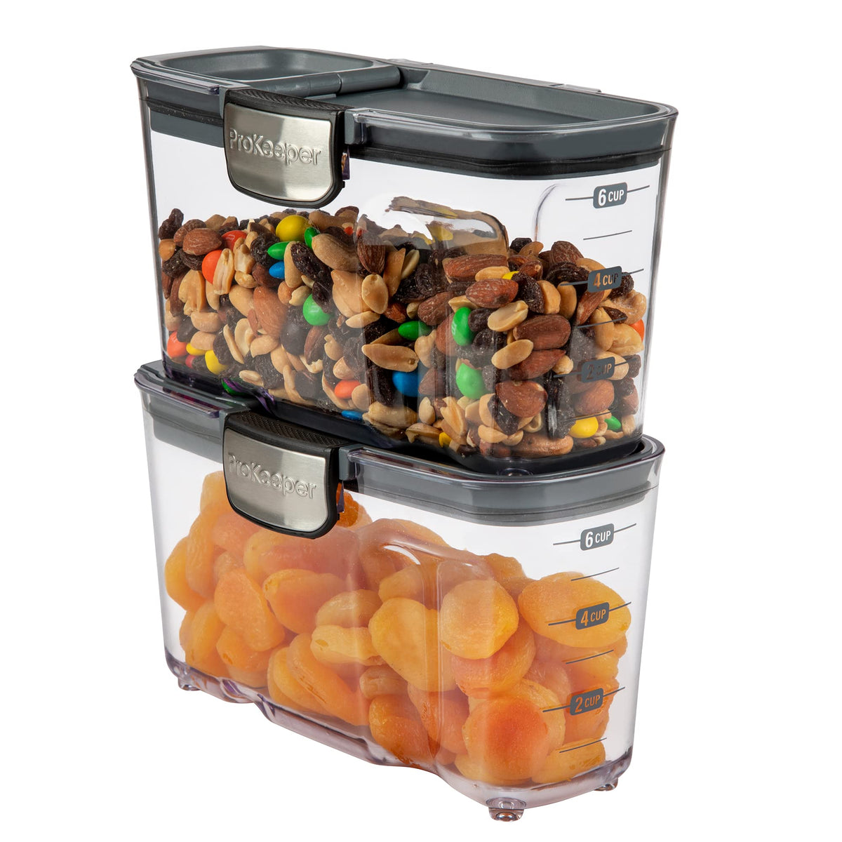 Progressive ProKeeper+ cereal container shows clear view and easy-grip pour