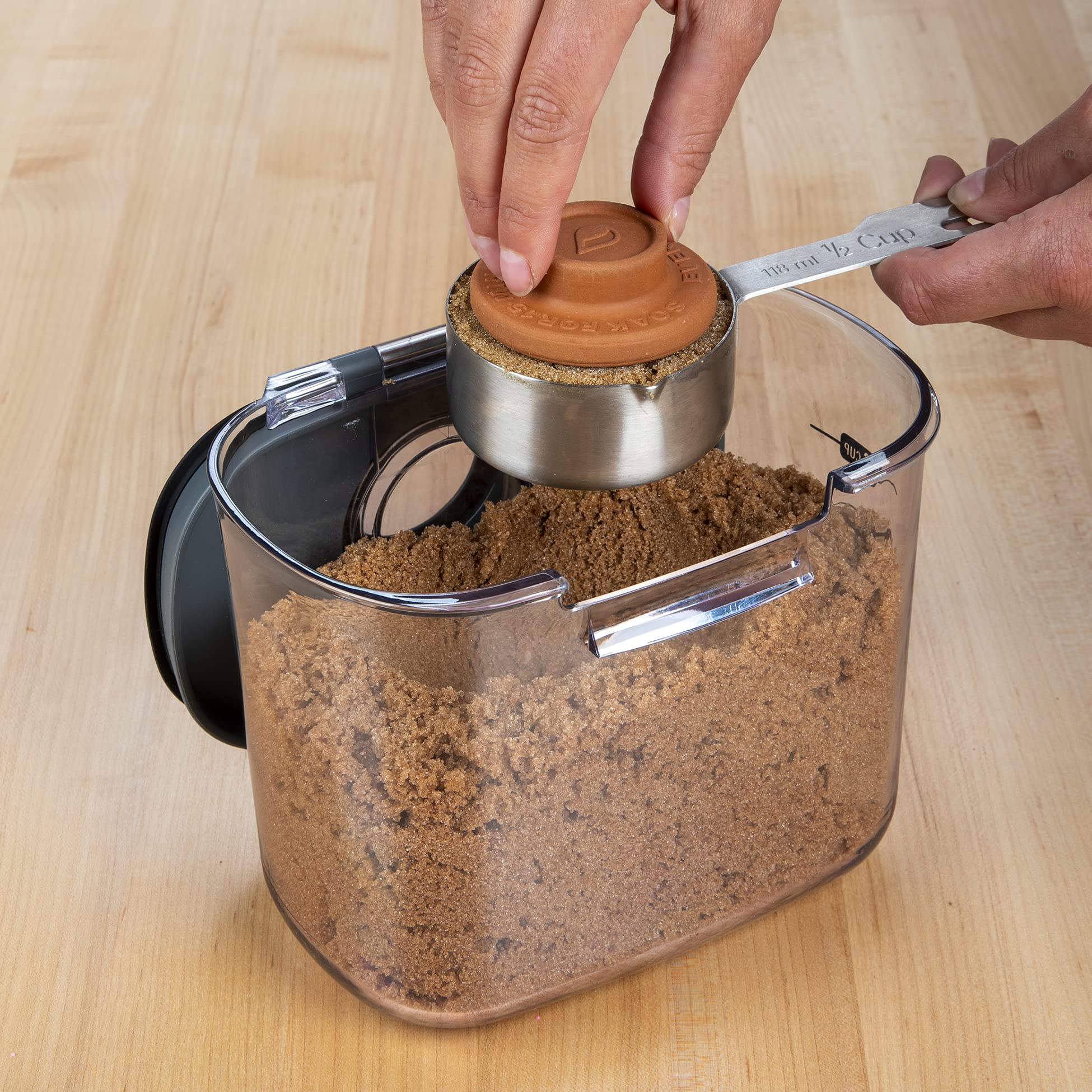 Progressive ProKeeper powdered sugar container keeps contents fresh and ready to sift.