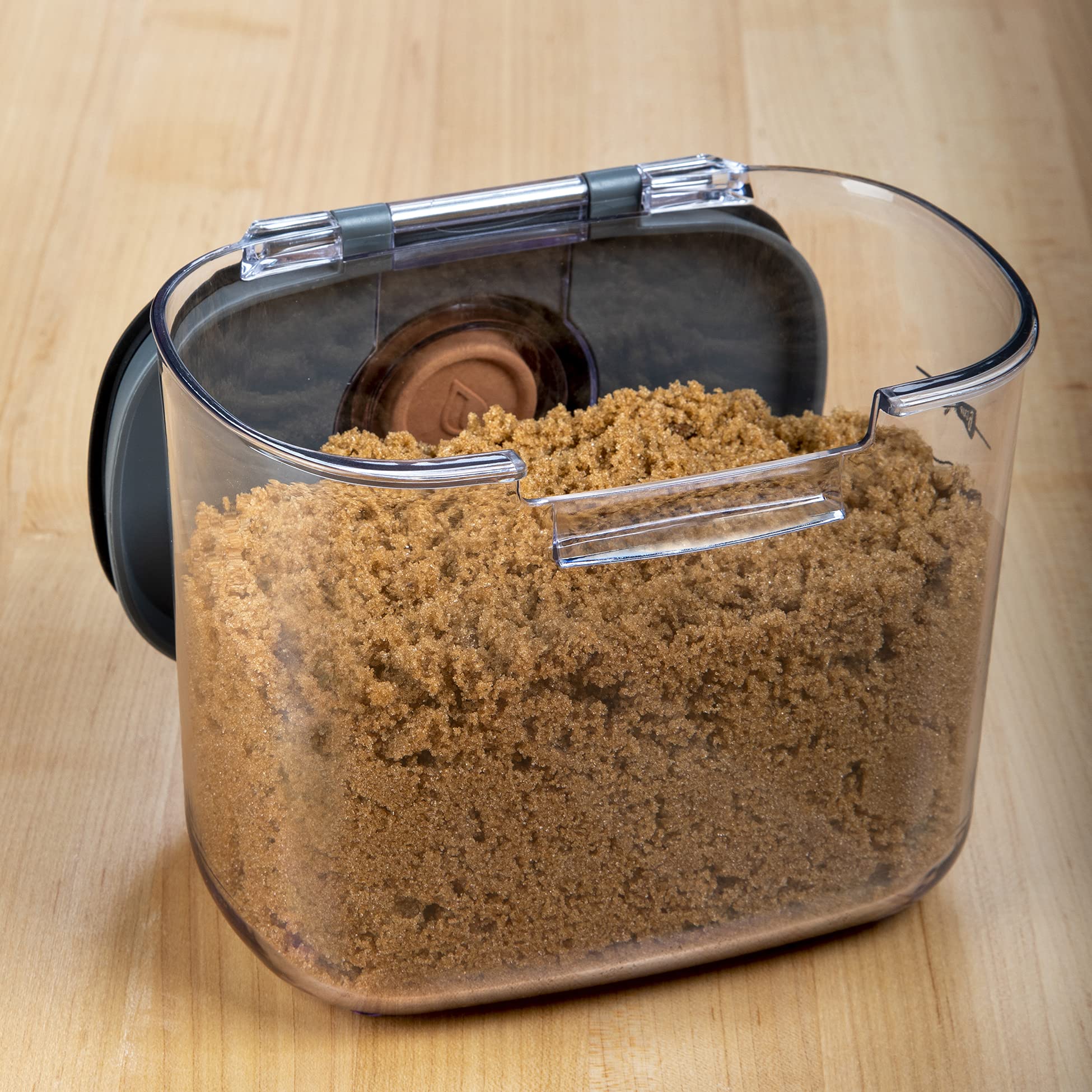 Progressive ProKeeper terra cotta moisture disk helps brown sugar stay soft.