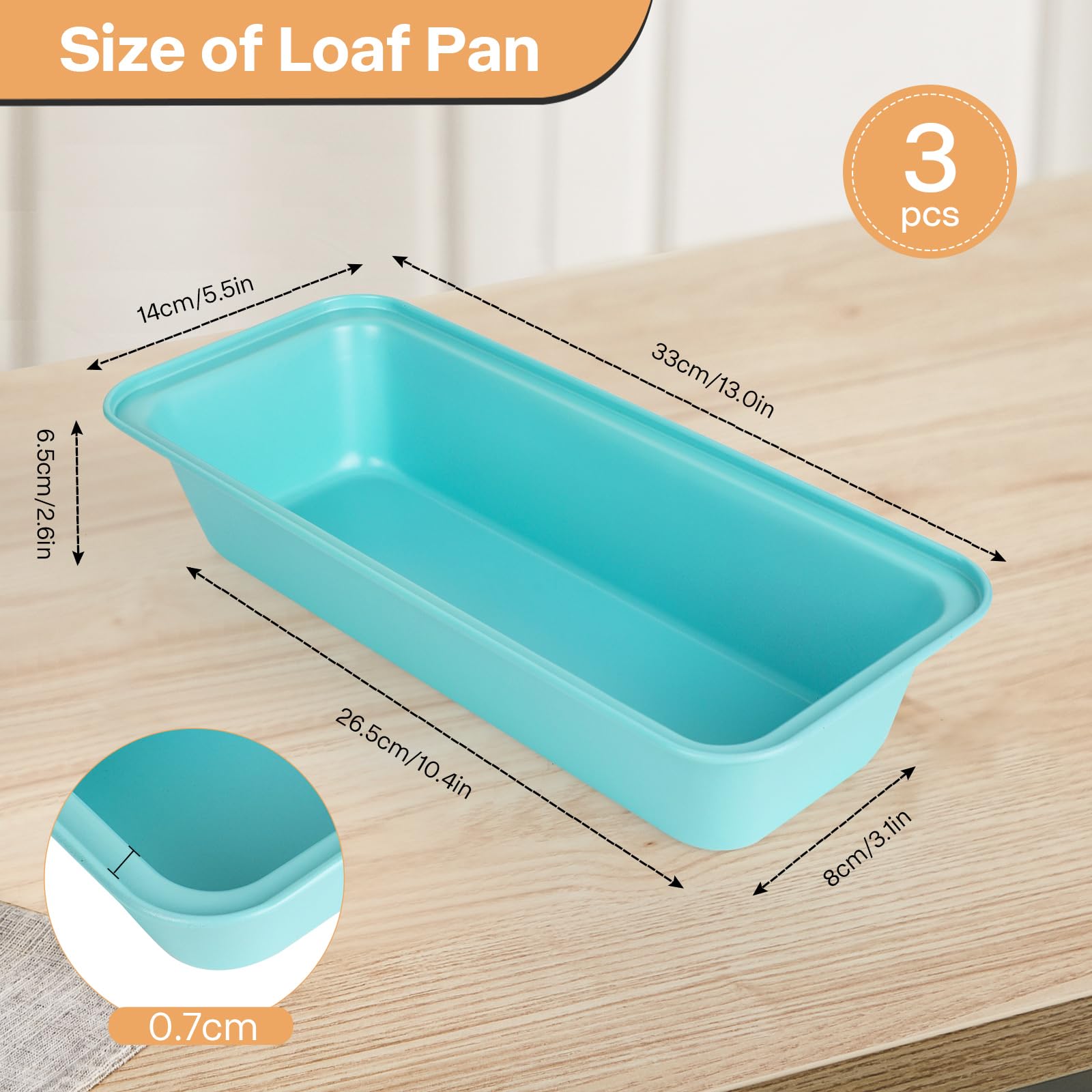 Proigtz long 13x5 inch loaf pan delivers even heat