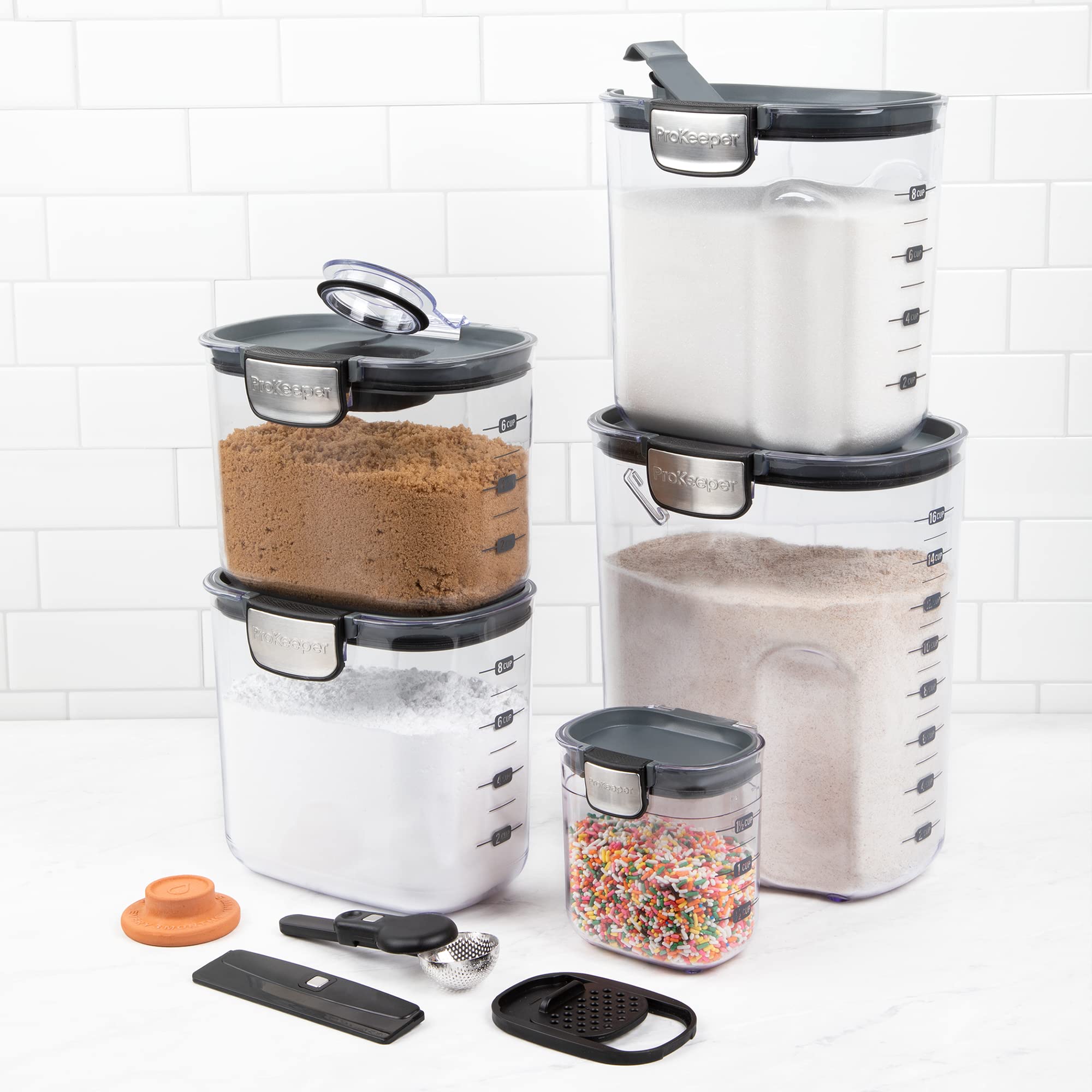 ProKeeper brown sugar keeper uses terra cotta disk to stay soft and scoopable.