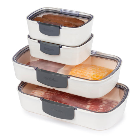 ProKeeper deli container set four-piece designed for airtight freshness of meats and cheese.