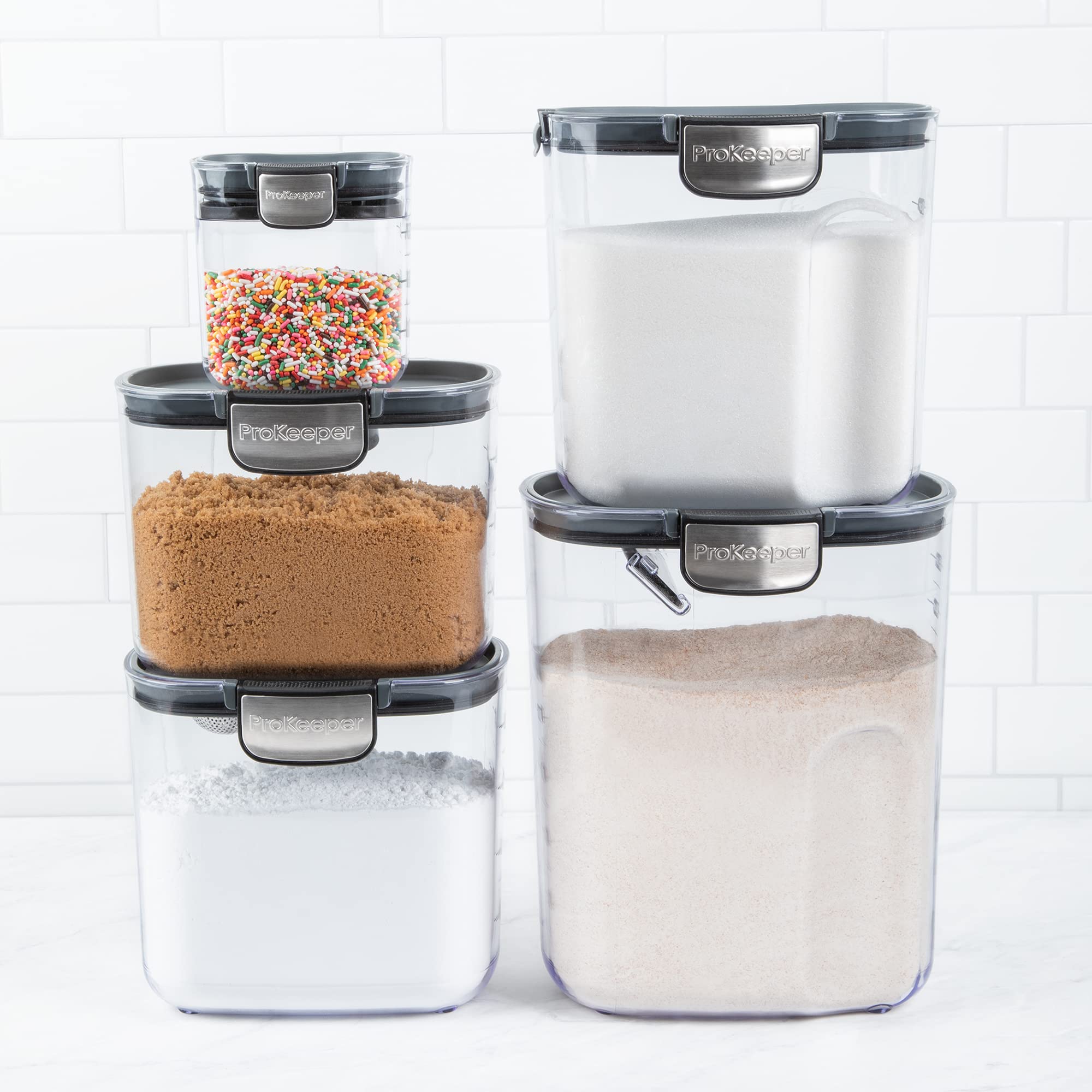 ProKeeper mini keeper with shaker and leveler simplifies spices and baking soda prep.