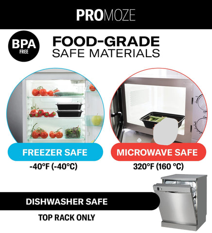 PROMOZE freezer-safe container preserves flavor and texture during bulk meal prep.