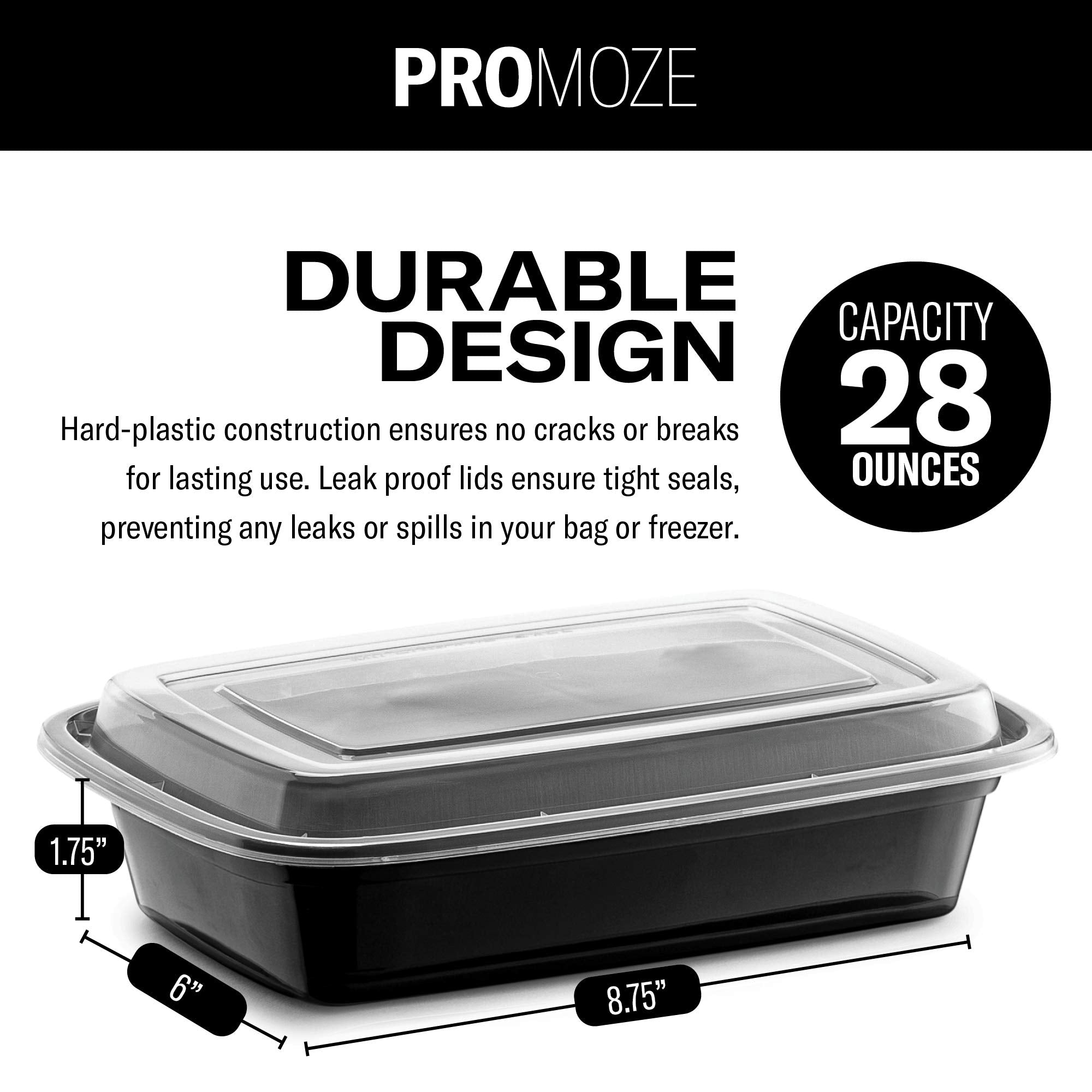 PROMOZE microwave-safe meal prep box for quick reheating at home or office.