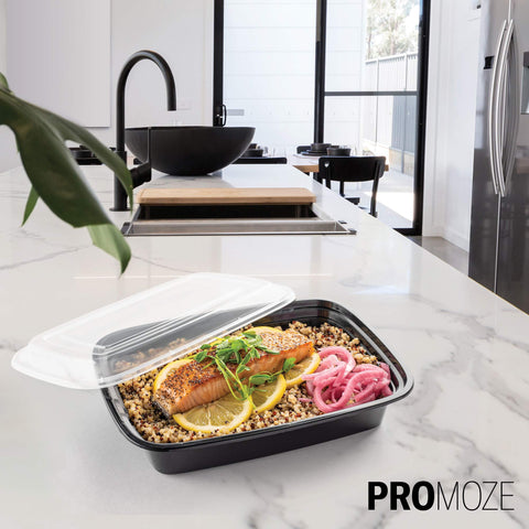 PROMOZE stackable takeout box keeps pantry tidy and transport mess-free.